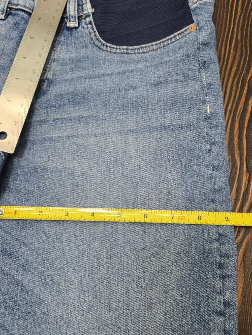 DL1961 Thea Boyfriend Maternity Jeans Womens 27 Blue Stretch Denim Under Belly